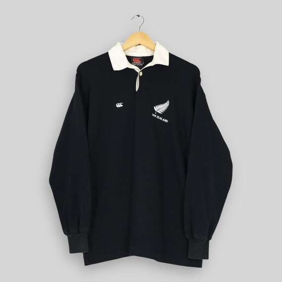 カンタベリー　ラグビー　オールブラックス　ジャージ　90s ビンテージ Vintage Canterbury New Zealand All Blacks Rugby Shirt Medium