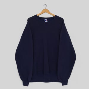 Vintage 90s Russell Athletic Dark Blue Sweatshirt XXLarge Russell Athletic Blue Plain Sweater Russell United States Blank Crewneck Size XXL