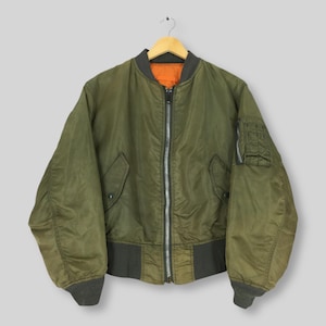 Vintage 90s Alpha Industries Usaf MA-1 Bomber Flight Jacket Medium Us Air Force Military Jacket Alpha Industries Army Zipper Jacket Size M