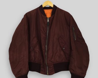 Vintage 80s Tora MA -1 Reversible Flight Jacket Large