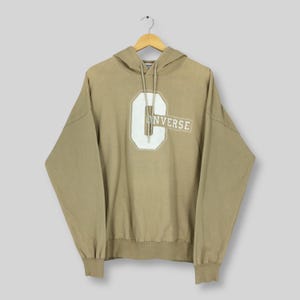Vintage Converse All Star Brown Hoodie Sweatshirt Large Converse Embroidered Logo Sweater Converse Chuck Taylor Hoodies Size L