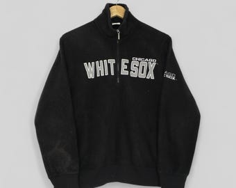 Vintage Chicago White Sox MLB Fleece Sweater Medium Chicago White Sox Embroidered Pullover White Sox American Baseball Half Zipper Size M