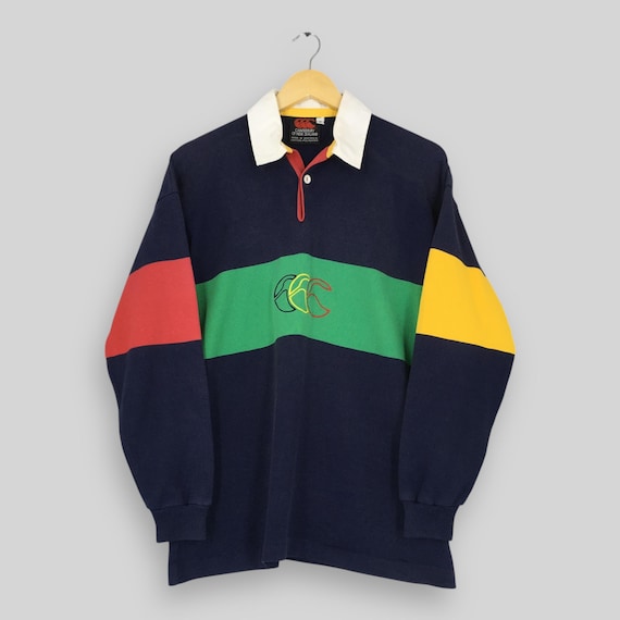 90s CANTERBURY OF NEW ZEALAND ラガーシャツ RARE Vintage 90s Canterbury New Zealand Japan Sakura Rugby