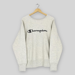 Vintage Champion Reverse Weave Sweatshirt Medium Champion Embroidery Spell Out Crewneck Champion Usa Script Logo Gray Sweater Size M