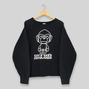 Vintage Y2K BABY MILO Milo Borg A Bathing Ape BAPE Sweatshirt Large Baby Milo Bape Sweater Baby Milo Bathing Ape Black Crewneck Size L