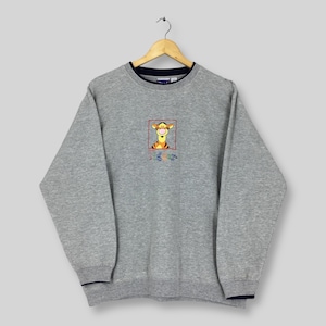 Vintage Winnie The Pooh Tigger Sweatshirt Large Winnie The Pooh Tigger Embroidered Sweater Yellow Pooh Bear Disney Crewneck Size L