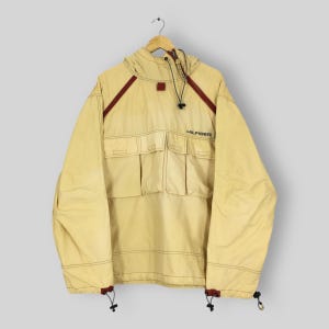 RARE Vintage Tommy Hilfiger Hoodie Jacket XLarge Hilfiger Embroidered Logo Jacket Tommy Hilfiger Outdoor Style Pocket Light Jacket Size XL