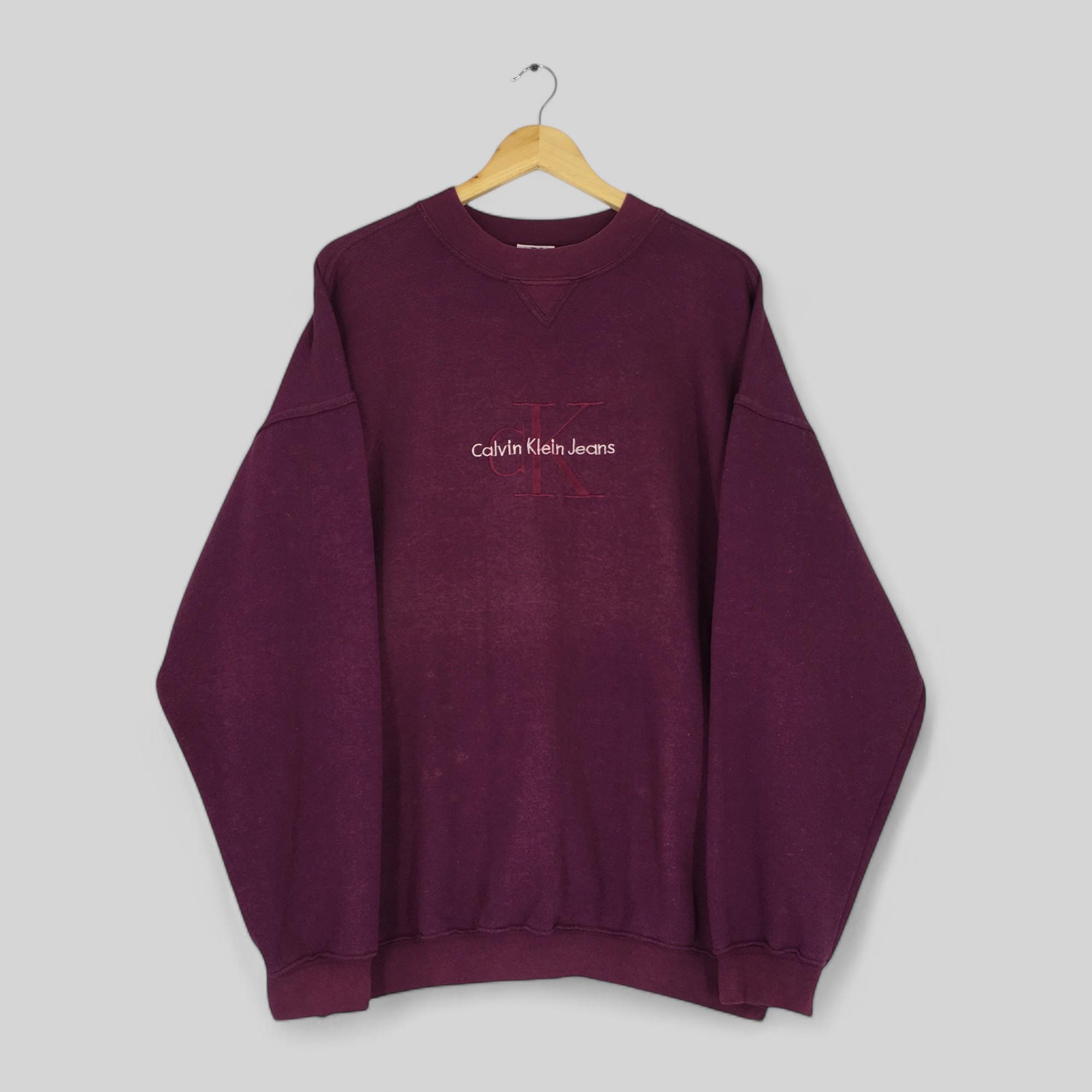 90s Calvin Klein Embroidery Sweat Vintage 90s Calvin Klein embroidered single stitch