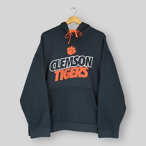 Sudadera con capucha vintage de los Clemson Tigers de la NCAA, talla XL, con el logotipo del equipo de fútbol de los Clemson Tigers, sudadera con capucha de la Universidad de Clemson, talla XL