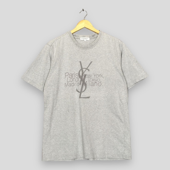 Vintage YSL Yves Saint Laurent Gray T Shirt Medium Ysl Paris New