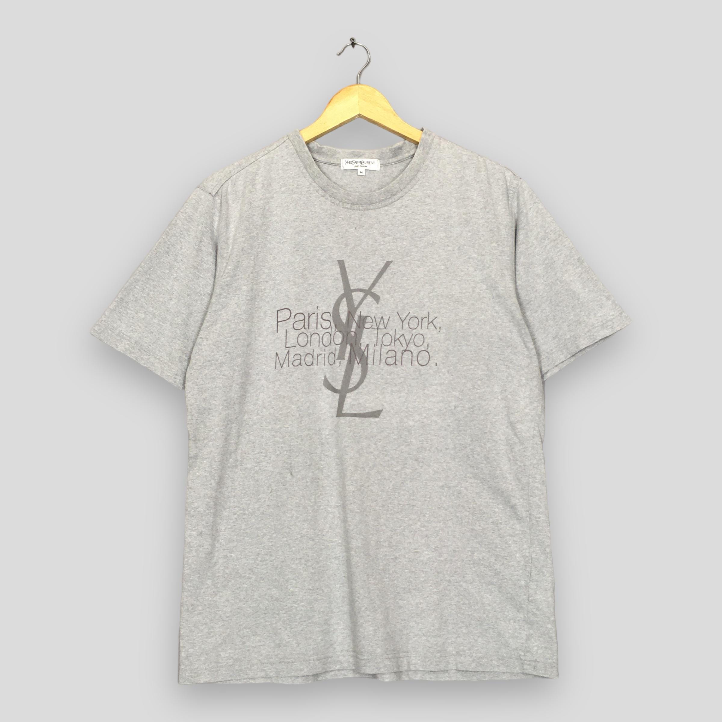 Vintage YSL Yves Saint Laurent Gray T Shirt Medium Ysl Paris