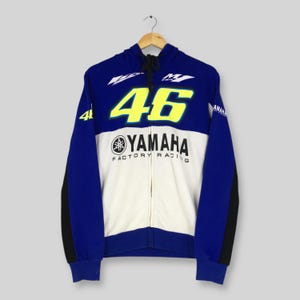 Vintage 46 Yamaha Racing Team Hoodie Sweatshirt Medium Yamaha Factory Racing Pullover 46 Yamaha Motorsports Sweater Size M