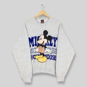 Vintage 90s Mickey Mouse Disney Sweatshirt Medium Mickey Mouse Spell Out Printed Graphic Sweater Walt Disney Mickey Cartoon Crewneck Size M
