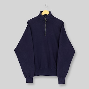Vintage LL Bean Half Zipper Sweatshirt Medium Ll Bean Outdoor Blue Pullover L.L. Bean Outfitters Sportswear Zip Up Sweater Size M