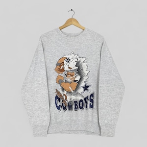 RARE Vintage Dallas Cowboys NFL Sweatshirt Medium Jack Davis Dallas Cowboys Football Illustration Crewneck Cowboys Football Sweater Size M