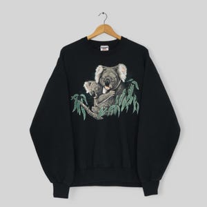 Vintage Koala Bear Australia Wildlife Sweatshirt XLarge Koala Bear Animal Wild Graphics Crewneck Koala Bear Animal Habitat Sweater Size XL