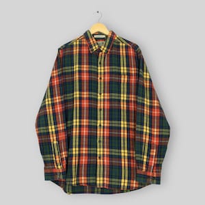 Vintage LL Bean Multicolor Checkered Flannel Shirt Medium Ll Bean Plaid Shadow Check Shirt L.L. Bean Outfitters Button Up Shirt Size M