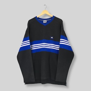 Vintage Adidas Equipment Jumper Sweatshirt Large Adidas Embroidered Logo Crewneck Adidas Three Stripes Pullover Adidas Black Sweater Size L