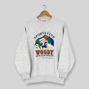 Vintage 90s Woody Woodpecker Gray Sweatshirt Medium Woody Woodpecker Sports Club Crewneck Woodpecker Universal Studios Japan Sweater Size M