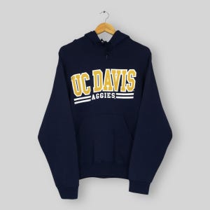 Vintage 90s UC Davis Aggies NCAA Hoodie Sweatshirt Small UC Davis Aggies Spell Out Pullover University of California Davis Sweater Size S