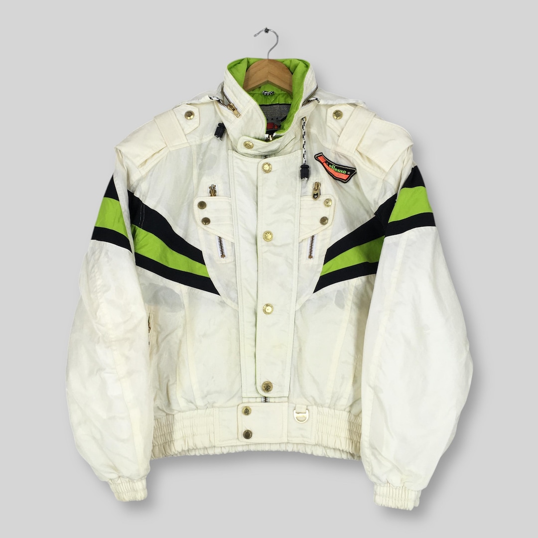 ellesse (M)ホワイトファー付きクロップドジャケット ブルゾン y2k ellesse (M)ホワイトファー付きクロップドジャケット ブルゾン y2k