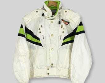 Vintage Ellesse Italia Ski Bomber Jacket: Multicolor Retro
