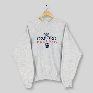 Vintage Oxford England Gray Sweatshirt Large Oxford England Embroidered Sweater University Of Oxford England Crewneck Size L