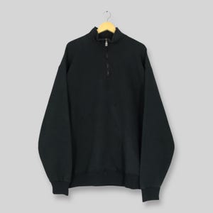Vintage 90s Russell Athletic Half Zipper Sweatshirt XLarge Russell Athletic Black Plain Sweater Russell USA Blank Black Pullover Size XLT