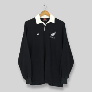 Vintage Canterbury New Zealand All Blacks Rugby Shirt Medium 90s Steinlager Canterbury All Blacks NZ Collared Rugby CCC Black Jersey Size M