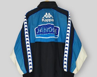 Kappa ジャケット 黒/青/白 Juventus Danone サイズO Vintage 90s Kappa Juventus Football Club Jacket Large