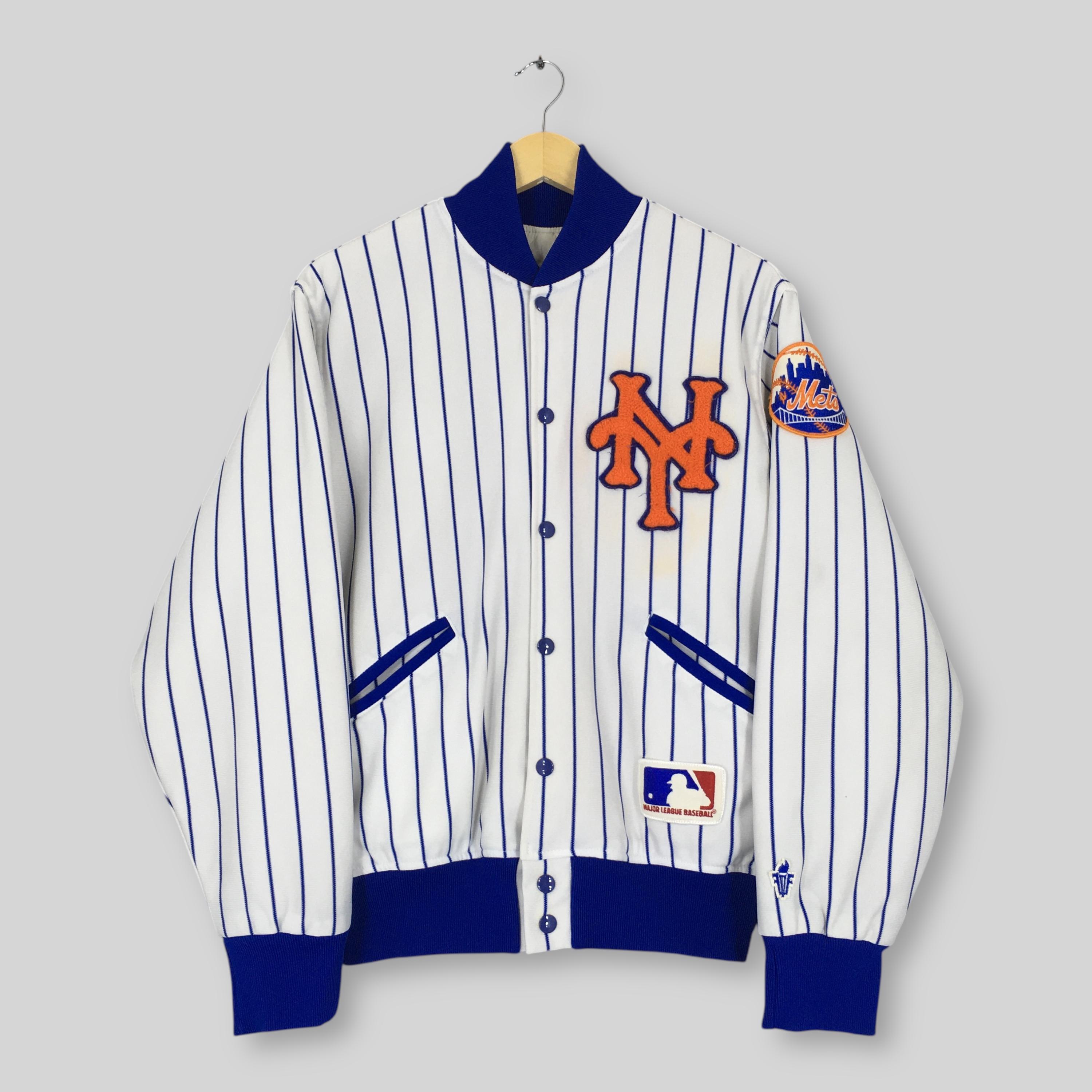 1980s～90s STARTER×MLB NewYork Metsスタジャン RARE New York Mets 80s BUTWIN satin bomber jacket S blue