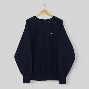 トップス 80s reverse weave navy Small Vintage 80s Champion Reverse Weave Navy Blank Sweatshirt