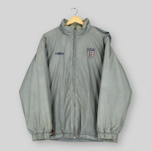 Vintage Umbro England National Football Team Jacket Large England Patches Logo Down Jacket England Lionesses Training Zipper Jacket Size L