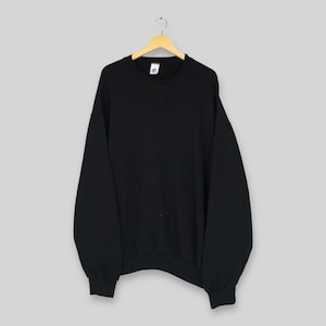 Vintage Russell Athletic Black Sweatshirt XLarge Russell Athletic Black Plain Sweater Russell United States Blank Faded Crewneck Size XLT
