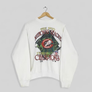 Vintage 90s Cincinnati Reds MLB Sweatshirt Large Salem Cincinnati Reds Spell Out Sweater Reds American Baseball White Crewneck Size L