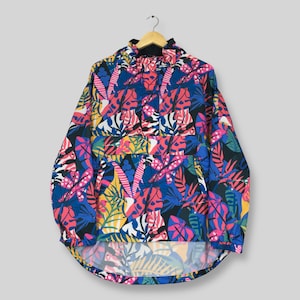 Lauren James Floral Anorak Jacket Large Lauren James Floral Artwork All Over Printed Light Jacket Lauren James Rain Jacket Coat Size L