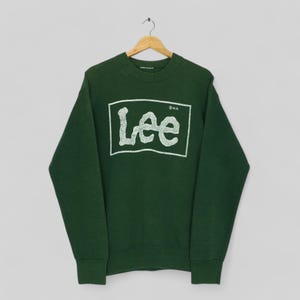 Vintage 1990s Lee Usa Green Sweatshirt Medium Lee United States Spell Out Sweater Lee Jeans Jumper Lee Union Made Sports Crewneck Size M