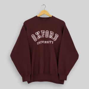 Vintage Y2K Oxford University Maroon Sweatshirt Medium Oxford University Embroidered Sweater University Of Oxford England Crewneck Size M
