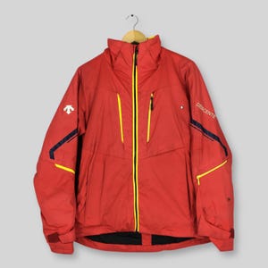 Vintage Descente Japan Outdoor Wear Hoodie Jacket Medium Descente Snow Winter Retro Jacket Descente Racing Neon Skiing Jacket Size M
