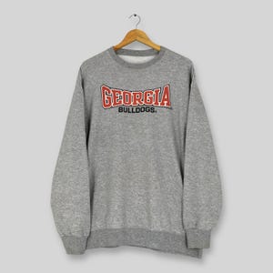 Vintage Georgia Bulldogs NCAA Gray Sweatshirt XLarge Georgia Bulldogs Spell Out Logo Sweater University of Georgia Crewneck Size XL