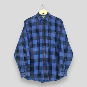 Vintage LL Bean Blue Checkered Flannel Shirt Small Ll Bean Plaid Shadow Check Shirt L.L. Bean Outfitters Button Up Shirt Size S