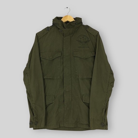 ジャケット・アウター A.P.C. Fighter Parka - Army Military Vintage Avirex Ltd Zipper Parka Jacket Medium 90s Avirex