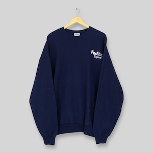 Vintage FedEx Express Blue Sweatshirt XLarge FedEx Express Delivery Courier Spell Out Logo Crewneck FedEx Hub Jumper FedEx Sweater Size XL