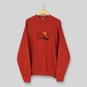 Vintage 90s Winnie The Pooh Red Sweatshirt XLarge Winnie The Pooh Honey Embroidered Sweater Yellow Pooh Bear Disney Crewneck Size XL