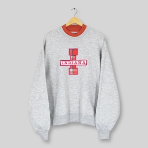 Vintage Indiana University Bloomington Gray Sweatshirt Large Indiana Embroidery Spell Out Sweater Indiana Hoosiers NCAA Crewneck Size L