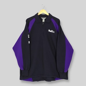 Vintage FedEx Express Half Zipper Sweatshirt XXLarge FedEx Express Delivery Courier Spell Out Logo Jumper FedEx Polo Sweater Size XXL