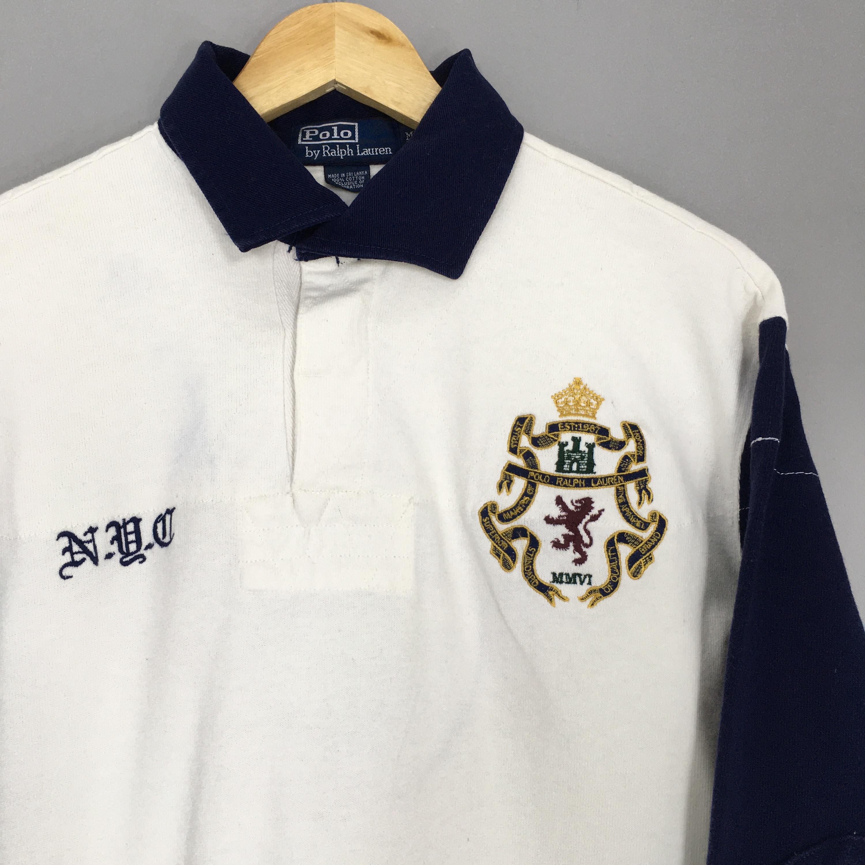 Vintage 90s Polo Ralph Lauren Rugby Shirt Medium Polo Ralph
