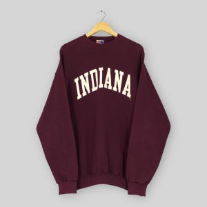 Vintage Indiana University Bloomington Maroon Sweatshirt Large Indiana Embroidery Spell Out Sweater Indiana Hoosiers NCAA Crewneck Size L