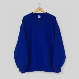 Vintage 90s Russell Athletic Blue Sweatshirt XXLarge Russell Athletic Blue Plain Sweater Russell United States Blank Crewneck Size XXL