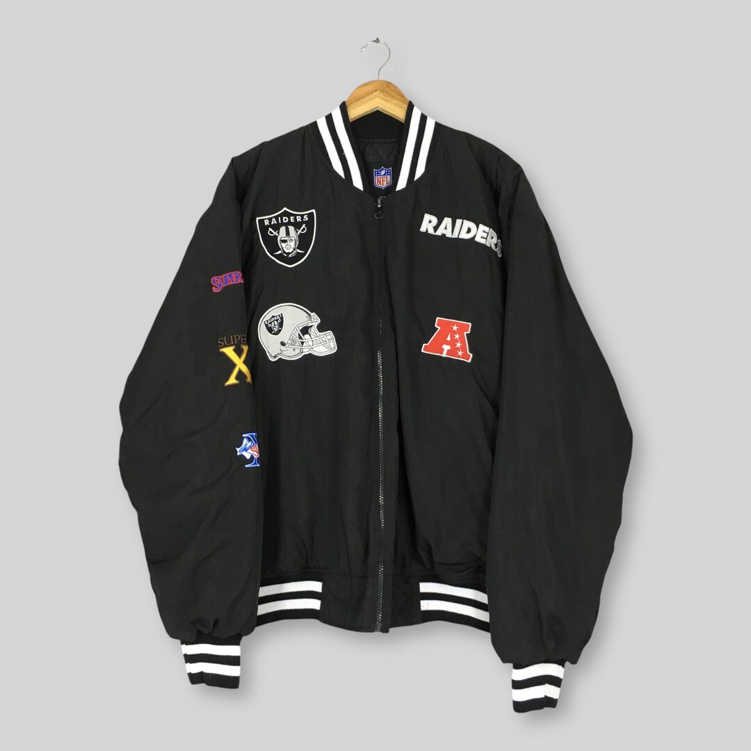 NFL RAIDERS フード付きジャケット XL ヴィンテージ XL Reebok Las Vegas Raiders NFL Jacket Coat Zipper Hood